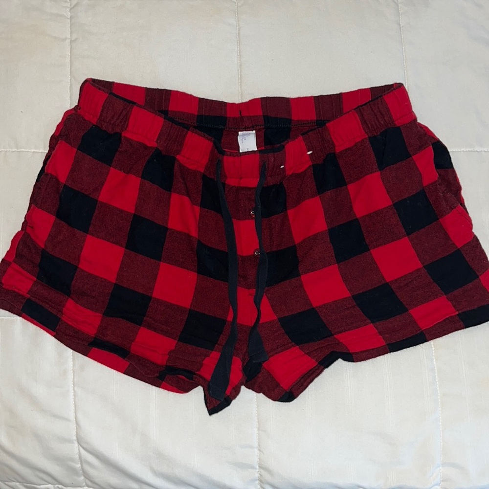 buffalo plaid pj shorts